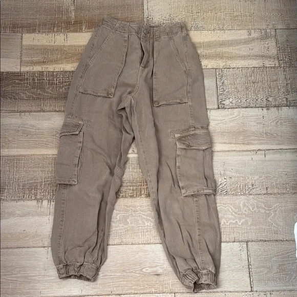 All Saints Tan Cargo Pants with Elastic Cuffs - Picture 1 of 3